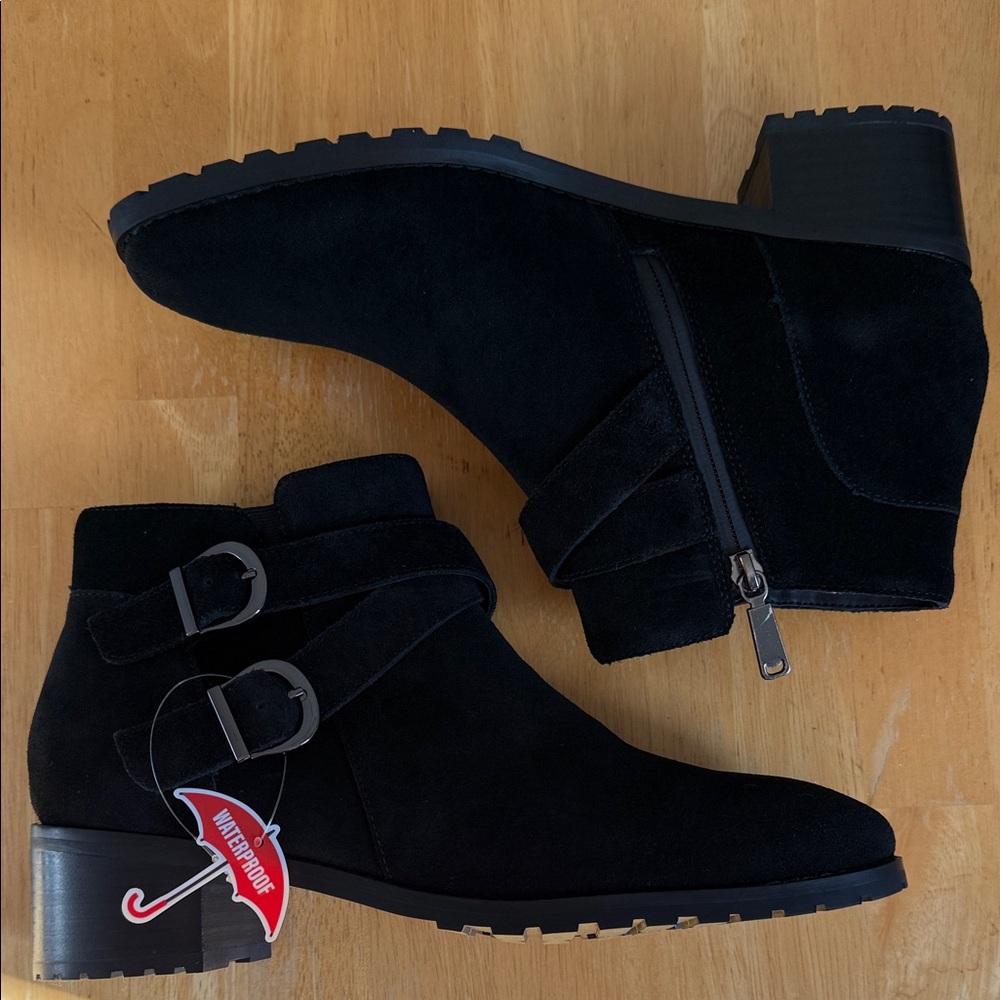 Blondo Black Waterproof Suede Ankle Booties